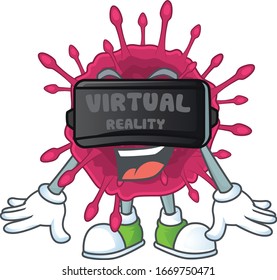 Ein Symbol des COVID19-Zeichens mit Virtual-Reality-Headset