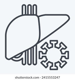 Icon Covit. related to Hepatologist symbol. line style. simple design editable. simple illustration