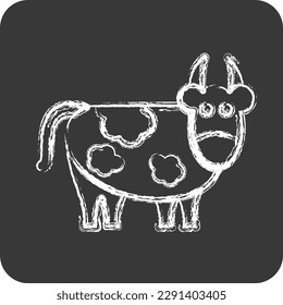 Icon Cow. related to Eid Al Adha symbol. Chalk Style. simple design editable. simple illustration