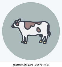 Icon Cow. suitable for Garden symbol. color mate style. simple design editable. design template vector. simple symbol illustration