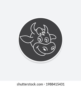 icon of cow vector image