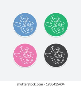 icon of cow vector image
