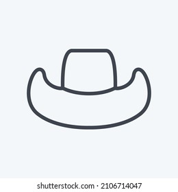 Sombrero Cowboy de icono - Estilo de línea - Ilustración simple, Buena para impresiones , Anuncios, Etc