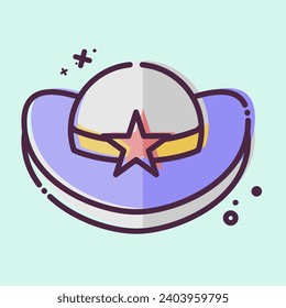 Icon Cowboy Hat. related to Hat symbol. MBE style. simple design editable. simple illustration