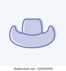 Sombrero Cowboy de icono - Estilo de dos tonos - Ilustración simple, Buena para impresiones , Anuncios, Etc