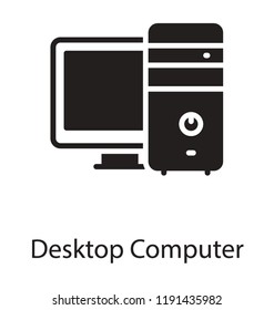 Icon of a cpu and lcd depicting desktop computer
