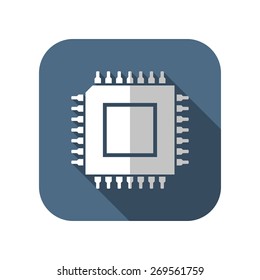icon of cpu microchip