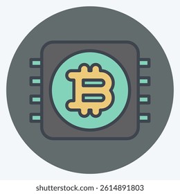 Icon CPU Mining. related to Cryptocurrency symbol. color mate style