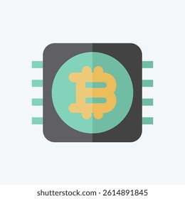 Icon CPU Mining. related to Cryptocurrency symbol. flat style