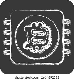 Icon CPU Mining. related to Cryptocurrency symbol. chalk Style