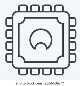 Icon Cpu. related to Computer symbol. line style. simple design editable. simple illustration