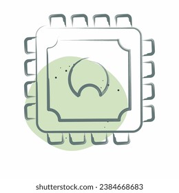 Icon Cpu. related to Computer symbol. Color Spot Style. simple design editable. simple illustration