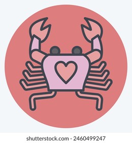 Icon Crab. related to Seafood symbol. color mate style. simple design illustration