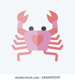 Icon Crab. related to Seafood symbol. flat style. simple design illustration