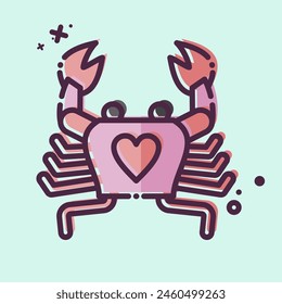 Icon Crab. related to Seafood symbol. MBE style. simple design illustration