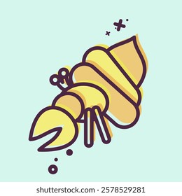 Icon Crab. related to Summer symbol. MBE style. design editable