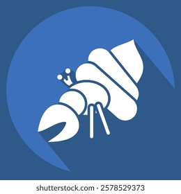Icon Crab. related to Summer symbol. long shadow style. design editable