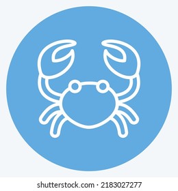 Icon Crab. suitable for Meat. blue eyes style. simple design editable. design template vector. simple illustration