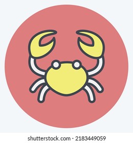 Icon Crab. suitable for Meat. color mate style. simple design editable. design template vector. simple illustration