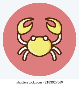 Icon Crab. suitable for Meat. flat style. simple design editable. design template vector. simple illustration