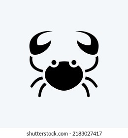 Icon Crab. suitable for Meat. glyph style. simple design editable. design template vector. simple illustration
