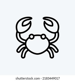 Icon Crab. suitable for Meat. line style. simple design editable. design template vector. simple illustration