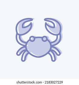 Icon Crab. suitable for Meat. two tone style. simple design editable. design template vector. simple illustration