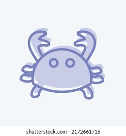 Icon Crab. suitable for Sea symbol. two tone style. simple design editable. design template vector. simple symbol illustration