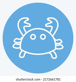 Icon Crab. suitable for Sea symbol. blue eyes style. simple design editable. design template vector. simple symbol illustration