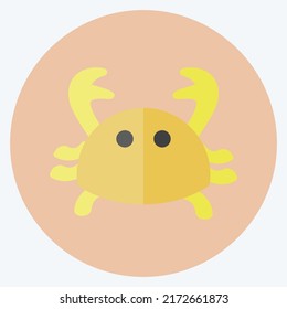 Icon Crab. suitable for Sea symbol. flat style. simple design editable. design template vector. simple symbol illustration