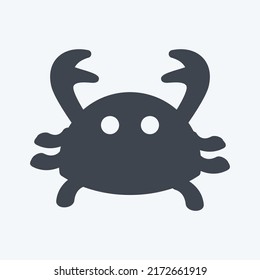 Icon Crab. suitable for Sea symbol. glyph style. simple design editable. design template vector. simple symbol illustration