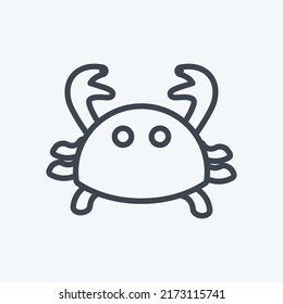 Icon Crab. suitable for Sea symbol. line style. simple design editable. design template vector. simple symbol illustration