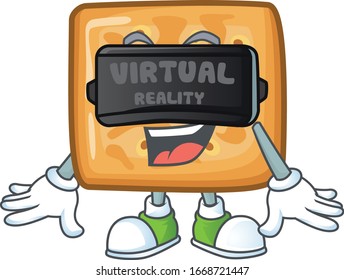 An icon of crackers character using Virtual reality headset