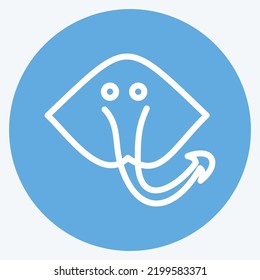 Icon Cramp Fish. suitable for seafood symbol. blue eyes style. simple design editable. design template vector. simple illustration