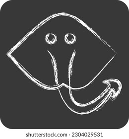 Icon Cramp Fish. suitable for seafood symbol. chalk Style. simple design editable. design template vector