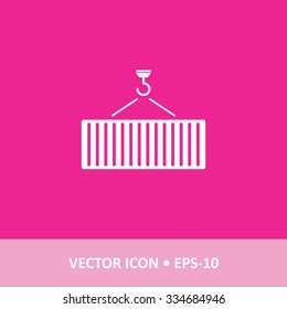 Icon of Crane Hook on Magenta Color Background. Eps-10.