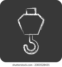 Icon Crane Hook. suitable for building symbol. chalk Style. simple design editable. design template vector