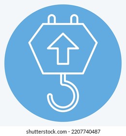 Icon Crane Hook. geeignet für Bildungs-Symbol. Blauer Augenstil. einfaches Design bearbeitbar. Designvorlage, Vektor. einfache Abbildung