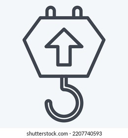 Icono Crane Hook. adecuado para el símbolo educativo. estilo de línea. diseño simple editable. vector de plantilla de diseño. ilustración simple