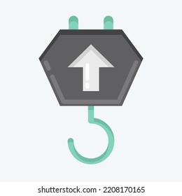 Icon Crane Hook. suitable for education symbol. flat style. simple design editable. design template vector. simple illustration