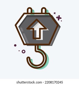 Icon Crane Hook. suitable for education symbol. MBE style. simple design editable. design template vector. simple illustration