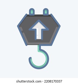 Icon Crane Hook. suitable for education symbol. doodle style. simple design editable. design template vector. simple illustration