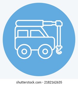 Icon Crane. suitable for Education symbol. blue eyes style. simple design editable. design template vector. simple illustration
