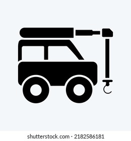 Icon Crane. suitable for Education symbol. glyph style. simple design editable. design template vector. simple illustration