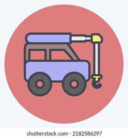 Icon Crane. suitable for Education symbol. color mate style. simple design editable. design template vector. simple illustration