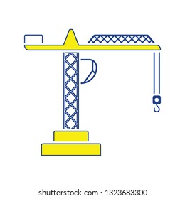 Icon of crane. Thin line design. Vector illustration.