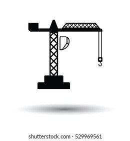 Icon of crane. White background with shadow design. Vector illustration.