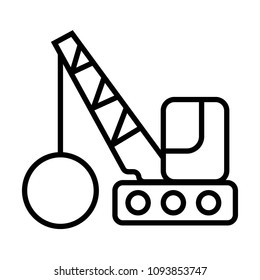 Icon of crane with wrecking ball
