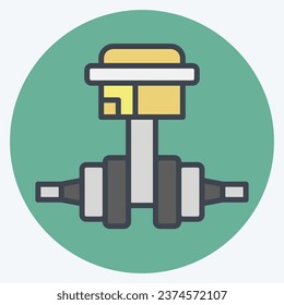 Icon Crankshaft. related to Car Maintenance symbol. color mate style. simple design editable. simple illustration