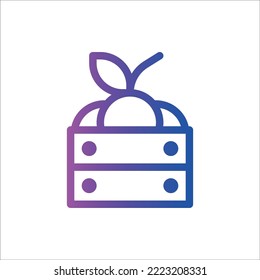 Icon Crate, Fruits, Outline, Gradient, Flat Icon Logo Illustration Vector Isolated. Suitable for Web Design, Logo, App. 